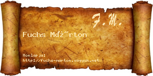 Fuchs Márton névjegykártya