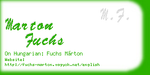 marton fuchs business card