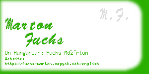 marton fuchs business card